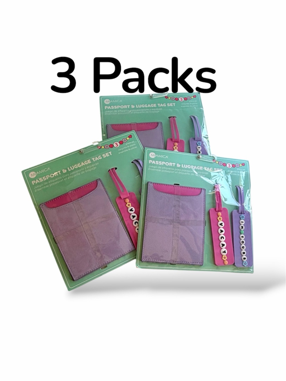 Miamica Passport and Luggage Tag Travel Set Lot of 3